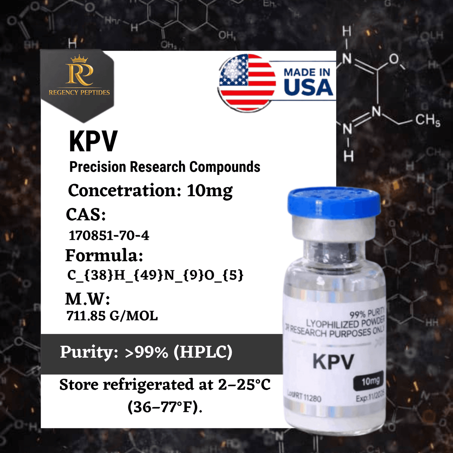 KPV  (Lysine-Proline-Valine) – Research Peptide