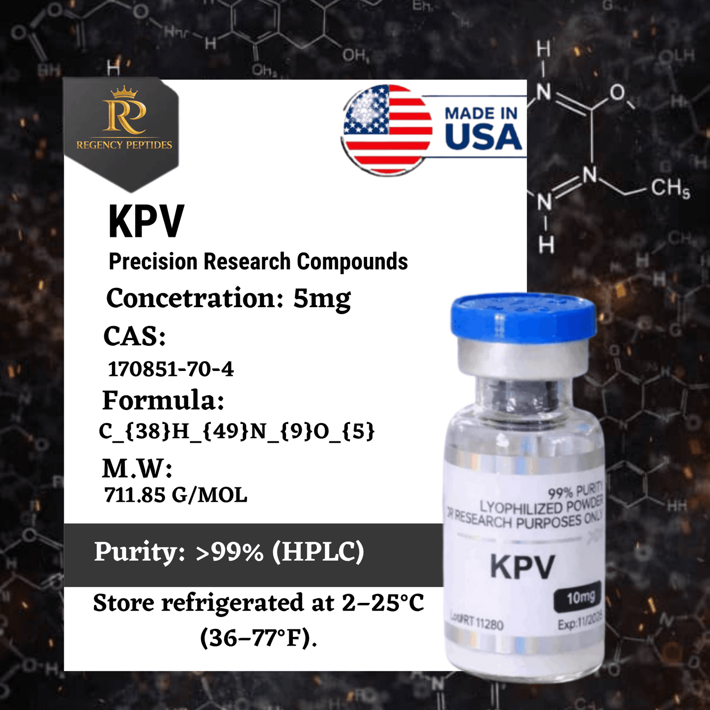 KPV  (Lysine-Proline-Valine) – Research Peptide
