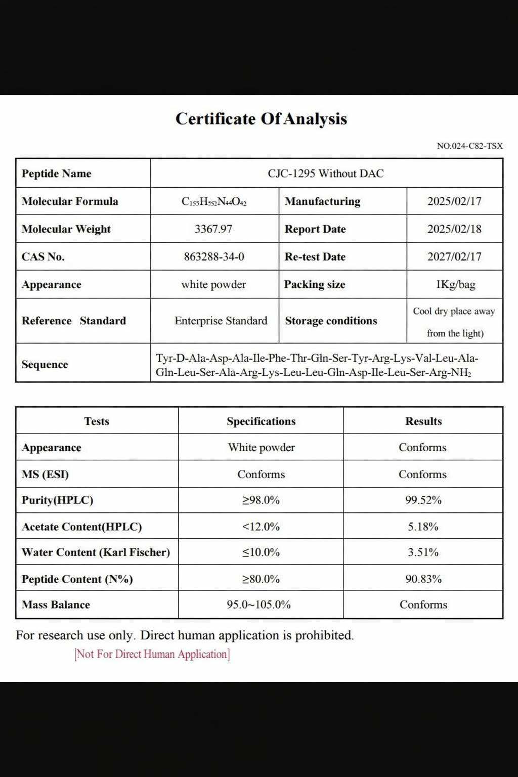CJC-1295 without DAC (Modified GRF 1-29) – Research Peptide